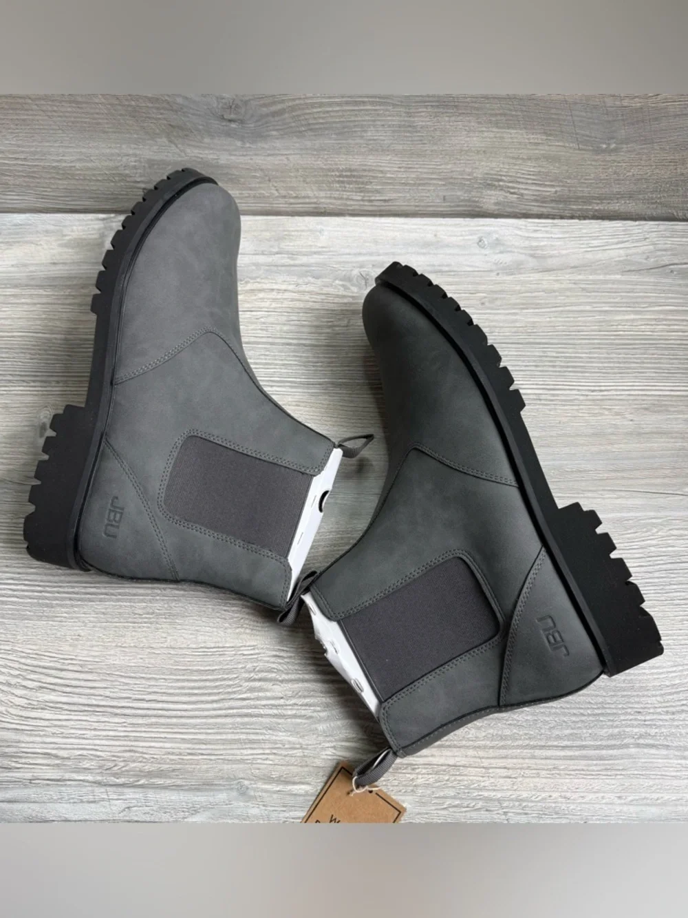 JBU Kai Men's Gray Chelsea Boots classic slip on style water resistant size 13